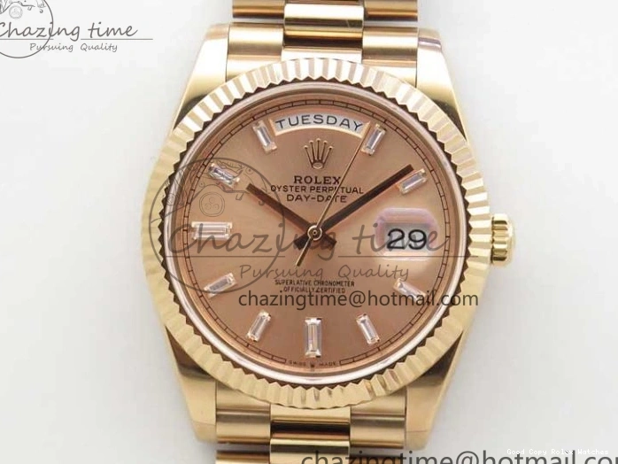 Good Copy Rolex Watches RG Popular RG Bracelet T on New 228239 BP Dial 2834 Markers Version 40mm RG Day-Date President Dial 904 A Crystal 0111